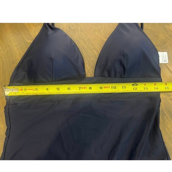 J.Crew Plunge One-Piece Swimsuit Navy‎ Blue Size 12 Adjustable Straps - Picture 7 of 10